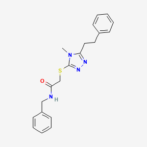 N-benzyl-2-[[4-methyl-5-(2-phenylethyl)-1,2,4-triazol-3-yl]sulfanyl]acetamide