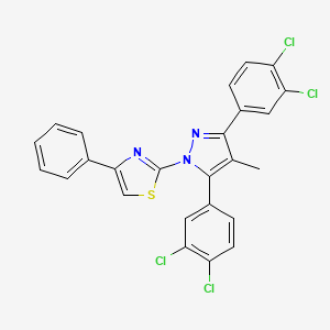 molecular formula C25H15Cl4N3S B4547803 2-[3,5-bis(3,4-dichlorophenyl)-4-methyl-1H-pyrazol-1-yl]-4-phenyl-1,3-thiazole 