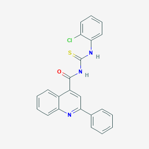 molecular formula C23H16ClN3OS B454782 N-[(2-chlorophenyl)carbamothioyl]-2-phenylquinoline-4-carboxamide 