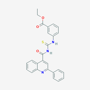 ETHYL 3-[({[(2-PHENYL-4-QUINOLYL)CARBONYL]AMINO}CARBOTHIOYL)AMINO]BENZOATE