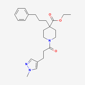 ethyl 1-[3-(1-methyl-1H-pyrazol-4-yl)propanoyl]-4-(3-phenylpropyl)-4-piperidinecarboxylate