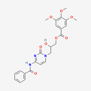 3-(4-BENZAMIDO-2-OXO-1,2-DIHYDROPYRIMIDIN-1-YL)-2-HYDROXYPROPYL 3,4,5-TRIMETHOXYBENZOATE