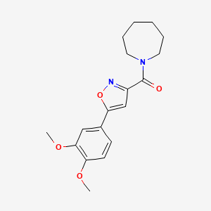 molecular formula C18H22N2O4 B4547872 1-{[5-(3,4-dimethoxyphenyl)-3-isoxazolyl]carbonyl}azepane 