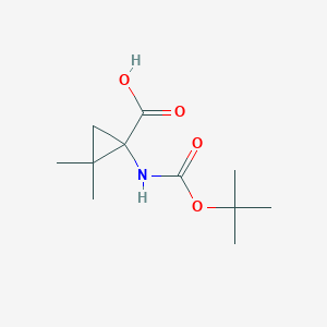 molecular formula C11H19NO4 B045479 1-((tert-Butoxycarbonyl)amino)-2,2-dimethylcyclopropanecarboxylic acid CAS No. 123311-18-2