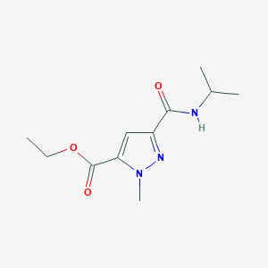 molecular formula C11H17N3O3 B454790 Ethyl 3-(isopropylcarbamoyl)-1-methyl-1H-pyrazole-5-carboxylate CAS No. 957299-11-5