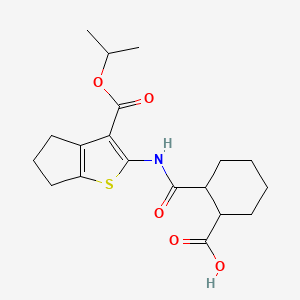 2-({3-[(propan-2-yloxy)carbonyl]-5,6-dihydro-4H-cyclopenta[b]thiophen-2-yl}carbamoyl)cyclohexanecarboxylic acid