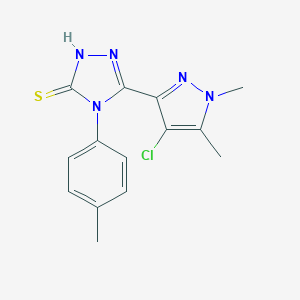 5-(4-chloro-1,5-dimethyl-1H-pyrazol-3-yl)-4-(4-methylphenyl)-4H-1,2,4-triazole-3-thiol