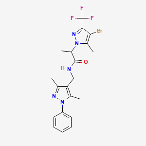 2-[4-bromo-5-methyl-3-(trifluoromethyl)-1H-pyrazol-1-yl]-N-[(3,5-dimethyl-1-phenyl-1H-pyrazol-4-yl)methyl]propanamide