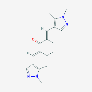 molecular formula C18H22N4O B454794 2,6-bis[(1,5-dimethyl-1H-pyrazol-4-yl)methylene]cyclohexanone 