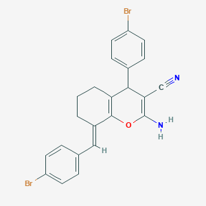 2-amino-8-(4-bromobenzylidene)-4-(4-bromophenyl)-5,6,7,8-tetrahydro-4H-chromene-3-carbonitrile