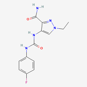 1-ETHYL-4-{[(4-FLUOROANILINO)CARBONYL]AMINO}-1H-PYRAZOLE-3-CARBOXAMIDE