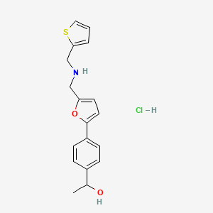 1-[4-[5-[(Thiophen-2-ylmethylamino)methyl]furan-2-yl]phenyl]ethanol;hydrochloride