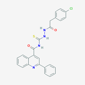 N-({2-[(4-chlorophenyl)acetyl]hydrazino}carbothioyl)-2-phenyl-4-quinolinecarboxamide