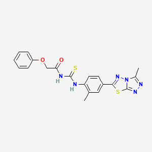 N-{[2-methyl-4-(3-methyl[1,2,4]triazolo[3,4-b][1,3,4]thiadiazol-6-yl)phenyl]carbamothioyl}-2-phenoxyacetamide