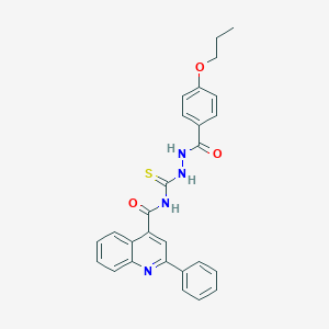 2-phenyl-N-{[2-(4-propoxybenzoyl)hydrazino]carbothioyl}-4-quinolinecarboxamide