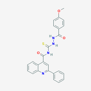 N-{[2-(4-methoxybenzoyl)hydrazino]carbothioyl}-2-phenyl-4-quinolinecarboxamide