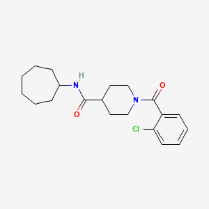 molecular formula C20H27ClN2O2 B4548010 1-(2-chlorobenzoyl)-N-cycloheptylpiperidine-4-carboxamide 