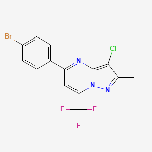 molecular formula C14H8BrClF3N3 B4548017 5-(4-bromophenyl)-3-chloro-2-methyl-7-(trifluoromethyl)pyrazolo[1,5-a]pyrimidine 