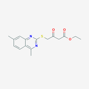 molecular formula C16H18N2O3S B4548024 Ethyl 4-[(4,7-dimethylquinazolin-2-yl)sulfanyl]-3-oxobutanoate 