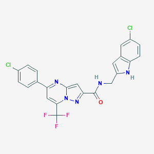 N-[(5-chloro-1H-indol-2-yl)methyl]-5-(4-chlorophenyl)-7-(trifluoromethyl)pyrazolo[1,5-a]pyrimidine-2-carboxamide