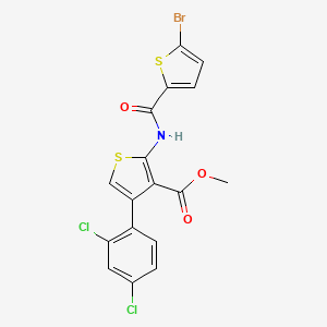 molecular formula C17H10BrCl2NO3S2 B4548074 methyl 2-{[(5-bromo-2-thienyl)carbonyl]amino}-4-(2,4-dichlorophenyl)-3-thiophenecarboxylate 