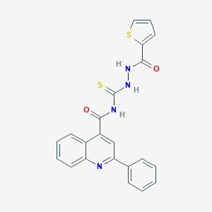 molecular formula C22H16N4O2S2 B454808 2-phenyl-N-{[2-(2-thienylcarbonyl)hydrazino]carbothioyl}-4-quinolinecarboxamide 