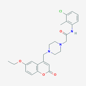 N-(3-chloro-2-methylphenyl)-2-{4-[(6-ethoxy-2-oxo-2H-chromen-4-yl)methyl]piperazin-1-yl}acetamide