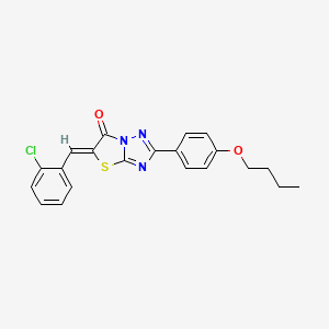 molecular formula C21H18ClN3O2S B4548096 (5Z)-2-(4-Butoxyphenyl)-5-[(2-chlorophenyl)methylidene]-5H,6H-[1,2,4]triazolo[3,2-B][1,3]thiazol-6-one 