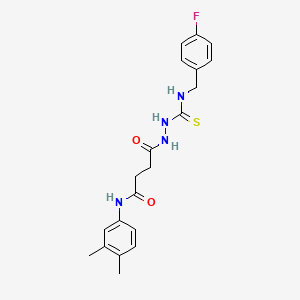 molecular formula C20H23FN4O2S B4548097 N-(3,4-dimethylphenyl)-4-(2-{[(4-fluorobenzyl)amino]carbonothioyl}hydrazino)-4-oxobutanamide 