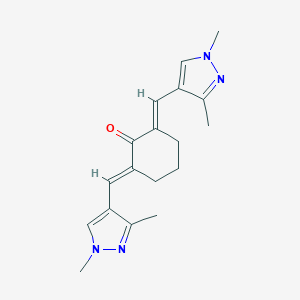 molecular formula C18H22N4O B454810 2,6-bis[(1,3-dimethyl-1H-pyrazol-4-yl)methylene]cyclohexanone 
