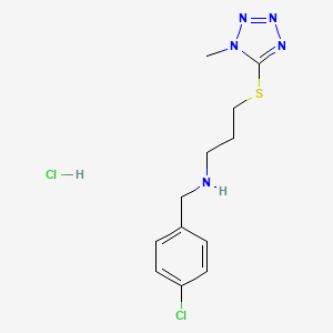 molecular formula C12H17Cl2N5S B4548101 [(4-chlorophenyl)methyl]({3-[(1-methyl-1H-1,2,3,4-tetrazol-5-yl)sulfanyl]propyl})amine hydrochloride 