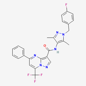 N-[1-[(4-fluorophenyl)methyl]-3,5-dimethylpyrazol-4-yl]-5-phenyl-7-(trifluoromethyl)pyrazolo[1,5-a]pyrimidine-3-carboxamide