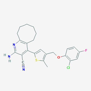 2-Amino-4-{4-[(2-chloro-4-fluorophenoxy)methyl]-5-methylthiophen-2-yl}-5,6,7,8,9,10-hexahydrocycloocta[b]pyridine-3-carbonitrile