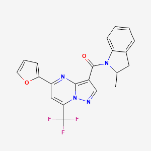 [5-(2-FURYL)-7-(TRIFLUOROMETHYL)PYRAZOLO[1,5-A]PYRIMIDIN-3-YL](2-METHYL-2,3-DIHYDRO-1H-INDOL-1-YL)METHANONE