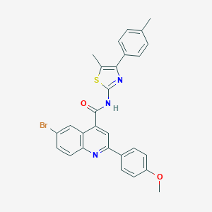 molecular formula C28H22BrN3O2S B454813 6-bromo-2-(4-methoxyphenyl)-N-[5-methyl-4-(4-methylphenyl)-1,3-thiazol-2-yl]quinoline-4-carboxamide 