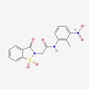 2-(1,1-dioxido-3-oxo-1,2-benzisothiazol-2(3H)-yl)-N-(2-methyl-3-nitrophenyl)acetamide