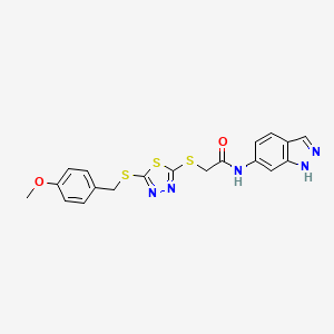 molecular formula C19H17N5O2S3 B4548183 N-(1H-Indazol-6-yl)-2-((5-((4-methoxybenzyl)thio)-1,3,4-thiadiazol-2-yl)thio)acetamide CAS No. 477313-72-7