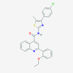 molecular formula C28H22ClN3O2S B454821 N-[4-(4-chlorophenyl)-5-methyl-1,3-thiazol-2-yl]-2-(2-ethoxyphenyl)-4-quinolinecarboxamide 