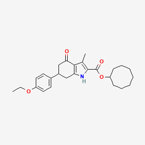 cyclooctyl 6-(4-ethoxyphenyl)-3-methyl-4-oxo-4,5,6,7-tetrahydro-1H-indole-2-carboxylate