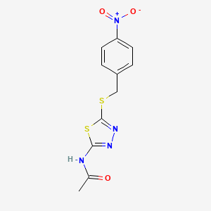 molecular formula C11H10N4O3S2 B4548248 N-(5-{[(4-NITROPHENYL)METHYL]SULFANYL}-1,3,4-THIADIAZOL-2-YL)ACETAMIDE 