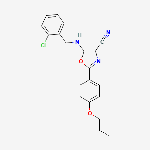 molecular formula C20H18ClN3O2 B4548251 5-[(2-chlorobenzyl)amino]-2-(4-propoxyphenyl)-1,3-oxazole-4-carbonitrile 