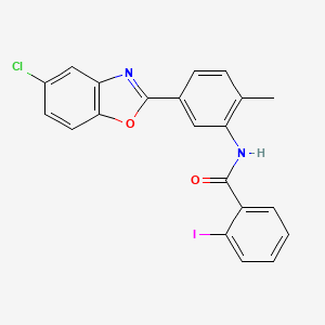 molecular formula C21H14ClIN2O2 B4548297 N-[5-(5-chloro-1,3-benzoxazol-2-yl)-2-methylphenyl]-2-iodobenzamide 