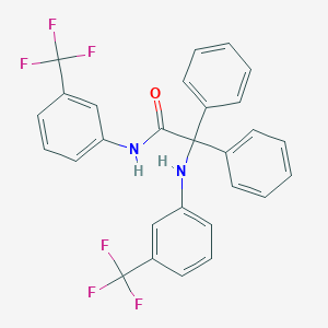 molecular formula C28H20F6N2O B454830 2,2-diphenyl-2-[3-(trifluoromethyl)anilino]-N-[3-(trifluoromethyl)phenyl]acetamide 