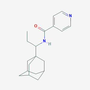 molecular formula C19H26N2O B4548334 N-[1-(tricyclo[3.3.1.1~3,7~]dec-1-yl)propyl]pyridine-4-carboxamide 