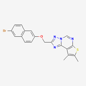 molecular formula C20H15BrN4OS B4548359 2-{[(6-bromo-2-naphthyl)oxy]methyl}-8,9-dimethylthieno[3,2-e][1,2,4]triazolo[1,5-c]pyrimidine 