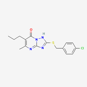 molecular formula C16H17ClN4OS B4548377 [1,2,4]Triazolo[1,5-a]pyrimidin-7(1H)-one, 2-[[(4-chlorophenyl)methyl]thio]-5-methyl-6-propyl- CAS No. 903202-11-9