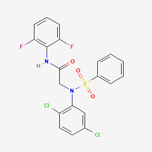 molecular formula C20H14Cl2F2N2O3S B4548385 2-[N-(benzenesulfonyl)-2,5-dichloroanilino]-N-(2,6-difluorophenyl)acetamide 