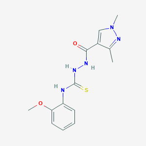 2-[(1,3-dimethyl-1H-pyrazol-4-yl)carbonyl]-N-(2-methoxyphenyl)hydrazinecarbothioamide