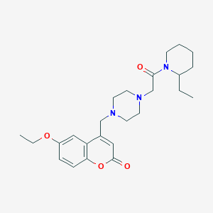 molecular formula C25H35N3O4 B4548427 6-ethoxy-4-({4-[2-(2-ethylpiperidin-1-yl)-2-oxoethyl]piperazin-1-yl}methyl)-2H-chromen-2-one 