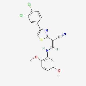 2-[4-(3,4-dichlorophenyl)-1,3-thiazol-2-yl]-3-[(2,5-dimethoxyphenyl)amino]acrylonitrile